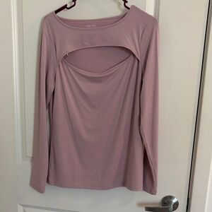 Nine West Mauve Cutout Long Sleeve Top | Size L | NWT